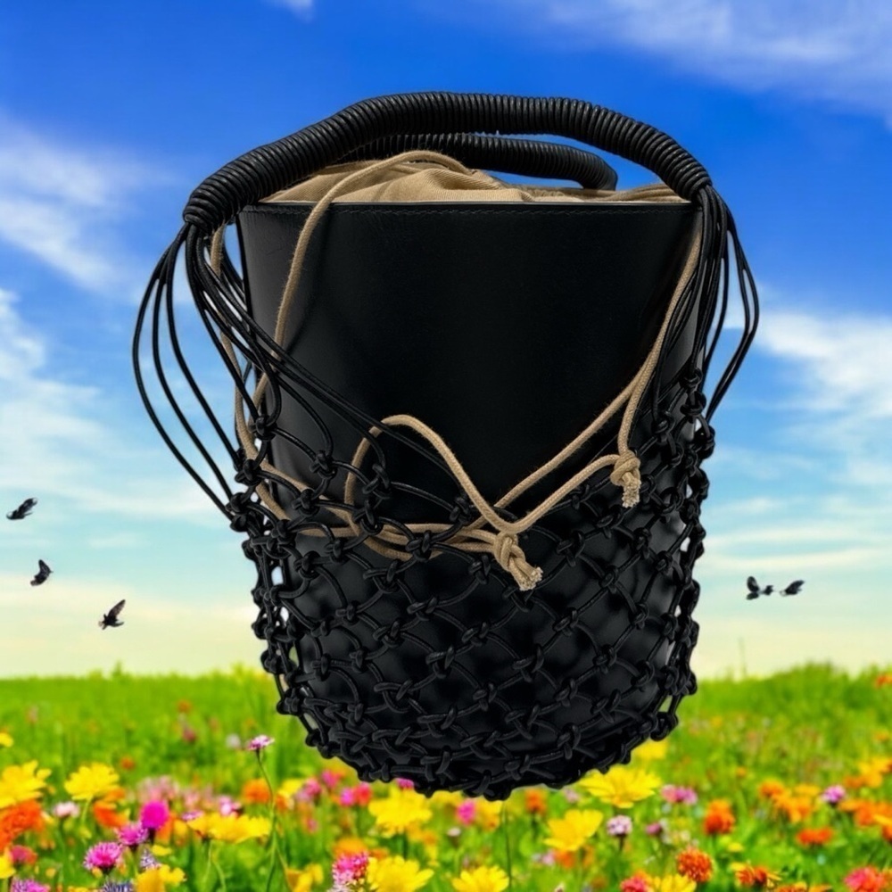 J. Crew Sedona Basket Bag Black Leather - Picture 3 of 11